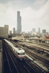 Chicago Prints: An AMTRAK Turboliner leaving Chicago for St