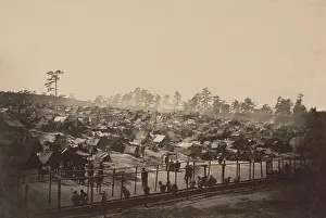 Armies Prints: Andersonville Prison, Georgia, was photographed by A. J. Riddle, on August 17, 1864