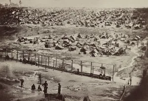 Armies Prints: Andersonville Prison, Georgia, was photographed by A. J. Riddle, on August 17, 1864