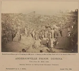 Armies Prints: Andersonville Prison, Georgia, was photographed by A. J. Riddle, on August 17, 1864