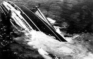Andrea Doria Prints: ANDREA DORIA, the Italian ocean liner is sinking in the ocean