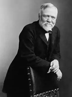Businessman Prints: Andrew Carnegie in 1896 studio portrait taken in Pittsburgh