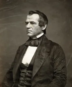 Memorial Prints: Andrew Johnson, salted paper photographic print. 1860