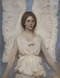 Girl Prints: Angel, 1887, by Abbott Handerson Thayer, 1849-1921, American painting, oil on canvas