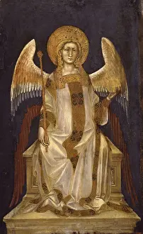 Globe Prints: Angel crowned with scepter and orb