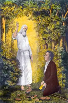 Mormons Prints: The angel Moroni delivering the plates of the Book of Mormon to Joseph Smith