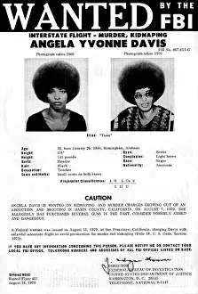Angela Prints: Angela Davis FBI Wanted poster, August 8th 1970