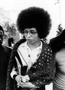 Angela Prints: Angela Davis leaves the courthouse after the first day of her trial