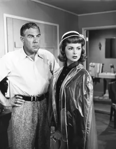Raincoat Prints: ANGELS IN THE OUTFIELD, from left: Paul Douglas, Janet Leigh, 1951
