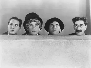 Chico Prints: ANIMAL CRACKERS, from left: Zeppo Marx, Harpo Marx, Chico Marx, Groucho Marx, 1930