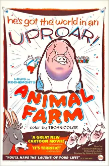 Animated Prints: ANIMAL FARM, British poster, 1954