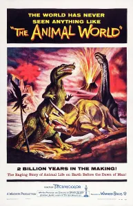 Dinosaur Prints: THE ANIMAL WORLD, US poster, 1956