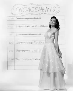Miller Prints: Ann Miller, checking off her to-do list, 1948
