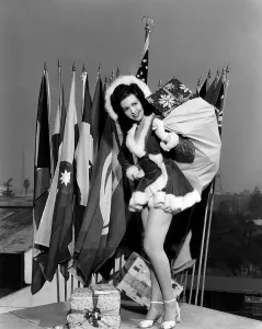 Santa Claus Prints: Ann Miller at Christmas, Columbia portrait, 1940s