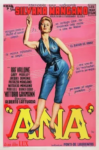 ANNA, (aka ANA), Silvana Mangano on Spanish poster art, 1951