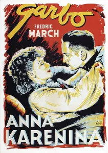 Films By Clarence Brown Prints: ANNA KARENINA, US poster art, from left: Greta Garbo, Fredric March, 1935