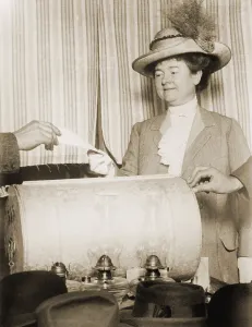Social Movements Prints: Annie Rolph, wife of San Francisco mayor James Rolph, voting in 1911