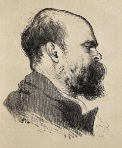 1861 Prints: ANQUETIN, Louis (1861-1932). Portrait of Paul Verlaine