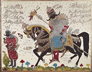 Syria Prints: Antarah ibn Shadd?d (525-615). Antarah ibn-Shaddad al Absi on horseback