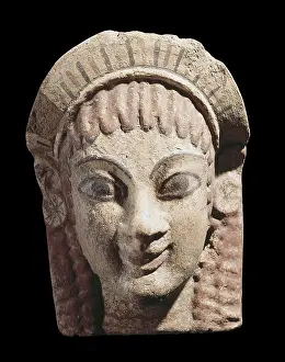 6th C Prints: Antefix with a female head. 6th c