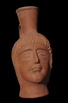Craft Prints: Anthropomorphic Drinking Cup, earthenware - Tunisa, Tunisi, The National Bardo Museum
