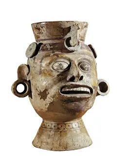 Iber1405nophotog Prints: Anthropomorphic vase. ca. 800. Mixtec art