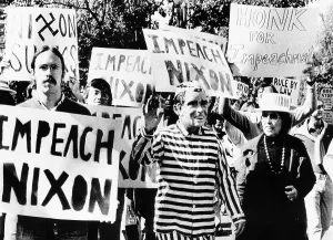 Impeachment Prints: Anti-Nixon demonstrators at the White House