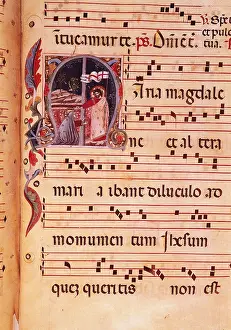 Illuminated Prints: Antiphonary with miniature of Noli Me Tangere