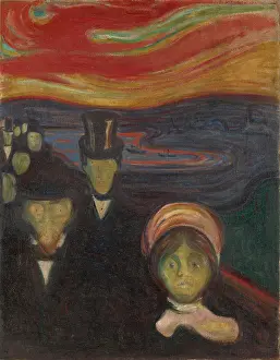 Expressionism Prints: Anxiety, 1894, by Edvard Munch