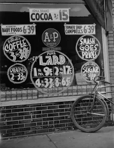 Images Dated 6th March 2012: A&P chain food market advertises its special prices: Coffee at 13 cents per lb