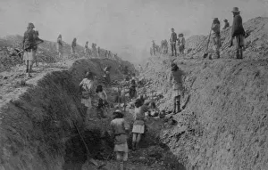 Construction Prints: Apache Indians at San Carlos Indian Agency, Arizona, excavate an irrigation ditch in 1886