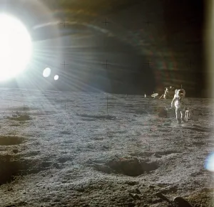 Spacesuits Prints: Apollo 12 Astronaut Alan Bean deploys scientific experiments on the lunar surface