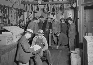 Taking Notes Prints: Applicants for jobs on TVA's Norris Dam were conducted at Stiner's Store