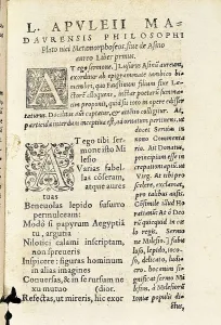Constantine Prints: APULEIUS, Lucius (124-180). First page of Lucius Apuleius 'The Golden Ass'