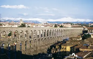 Crome Prints: Aqueduct in Segovia. 1st c. SPAIN