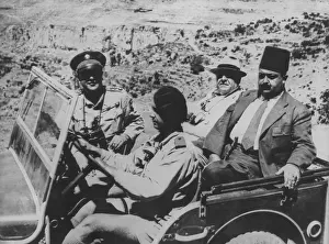 Jeep Prints: Arab leaders inspect the battle front in Palestine during the Jewish Insurgency