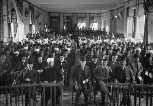 Middle East Prints: Arab protest gathering in session in Jerusalem during the 1929 riots