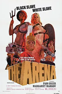 Helmet Prints: THE ARENA, US poster art, Pam Grier, Margaret Markov, 1974