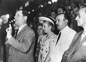 Juan Prints: Argentine President Juan Domingo Peron addressing an assembly in Buenos Aires