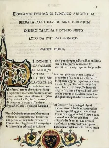 ARIOSTO, Ludovico (1474-1533). "Orlando Furioso". Canto one. Edition made in Ferrara (1516). Miniature Painting. FRANCE. Paris. National Library