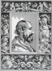 Colorportrait Prints: ARIOSTO, Ludovico (1474-1533). Profile image based in a portrait by Titian