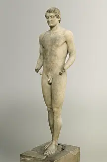 Aristodikos. ca. 510 - 500 BC. Funerary statue. Archaic Greek art. Sculpture on marble. GREECE. Athens. National Museum of Archaeology