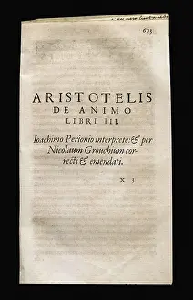 Philosophy Prints: ARISTOTLE (384-332 BC). 'De Anima'