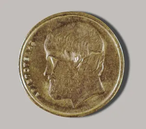 Aristotle 384 332 Bc Prints: ARISTOTLE (384-332 BC). Greek coin with the effigy of Aristotle