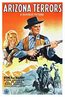 Vest Prints: ARIZONA TERRORS, US poster art, from left: Lynn Merrick, Don Barry, 1942