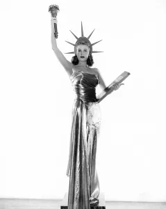 Raised Arm Prints: Arlene Dahl as Lady Liberty, 1948