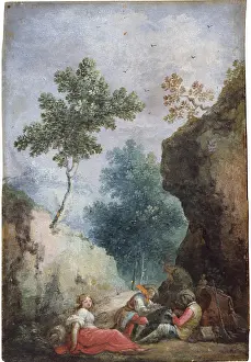 Rest Prints: Armed men resting, by unknown roman artist