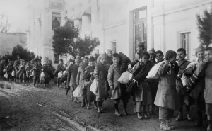 Bundles Prints: Armenian orphans being deported from Turkey. Ca. 1920. (BSLOC_2013_5_27)