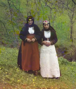 2013 Prints: Armenian women in traditional dress in Czarist Russian. Ca. 1910