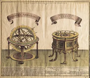 Utensils Prints: Armilar sphere and planetarium (1774)